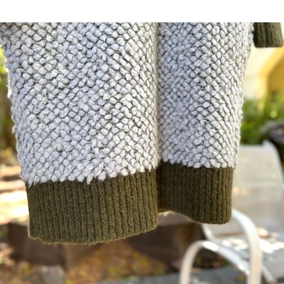 Elizabeth and James Oversized Green Grey Chunky Wool Mohair Long Sweater SZ XS/S - Picture 7 of 13